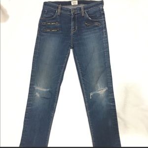 Hudson Straight Ankle Ripped Jeans